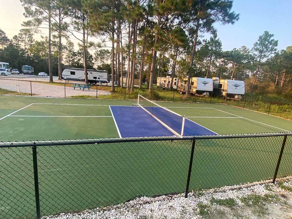 The pickleball court at SOWAL PALMS RV PARK