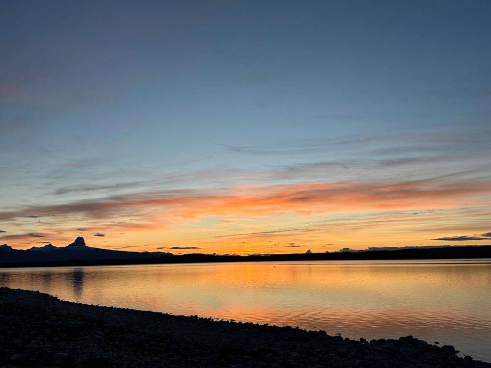 Sunset over the water at Duck Lake Campground