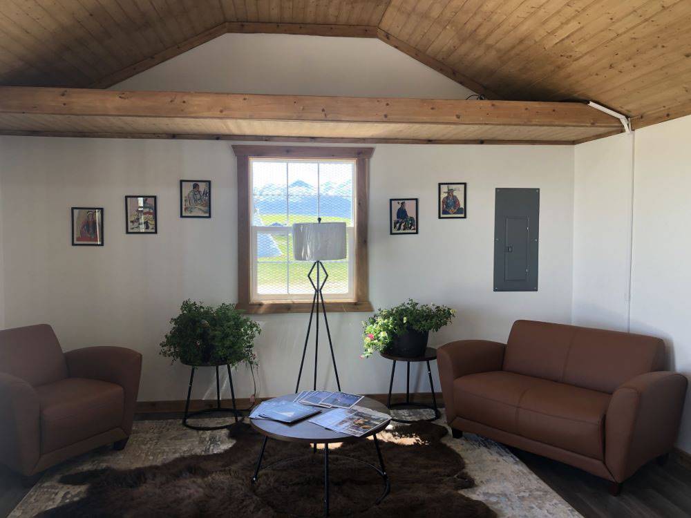 Seating area in the park office at Buffalo Calf Campground