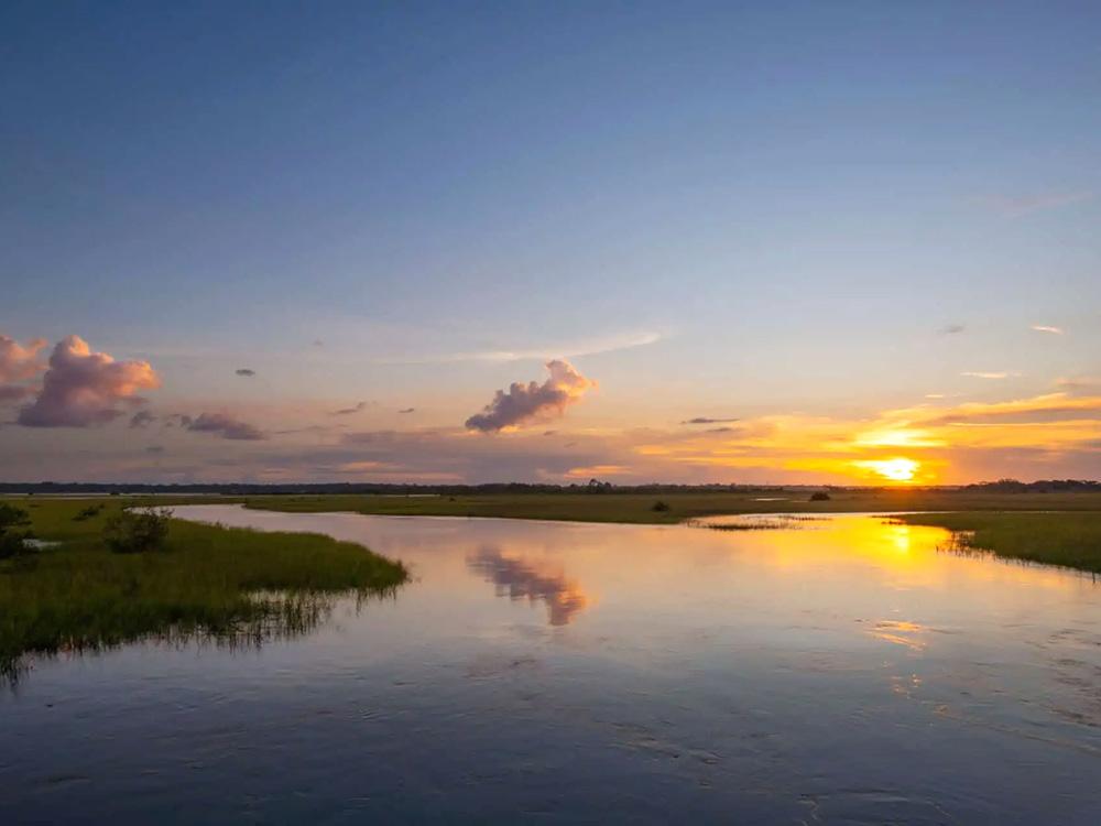 Sun over the water at OCEAN GROVE RV RESORT