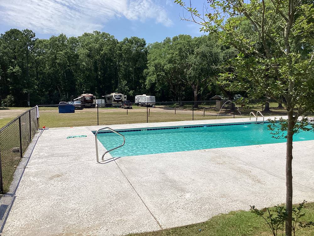 View of park from pool at Creekside Campground