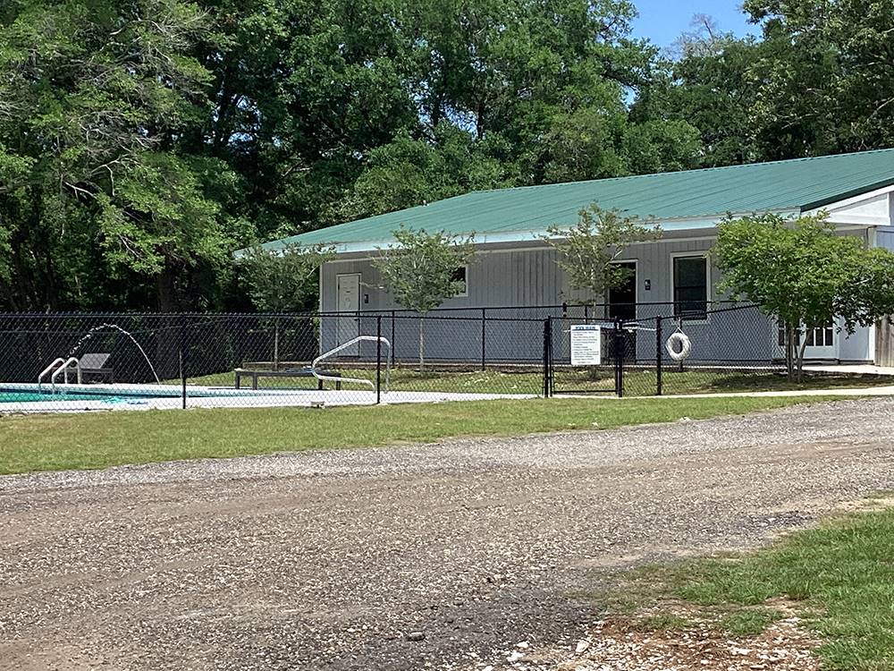 Fenced in swimming pool at Creekside Campground