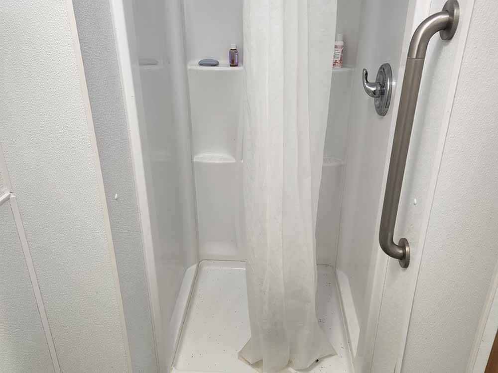 Private showers for guests at LEWIS & CLARK CAMPGROUND & RV PARK