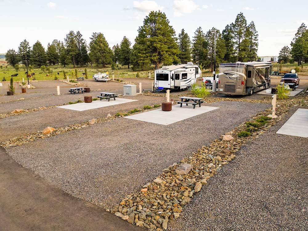 A row of the gravel sites at VILLAGE CAMP FLAGSTAFF