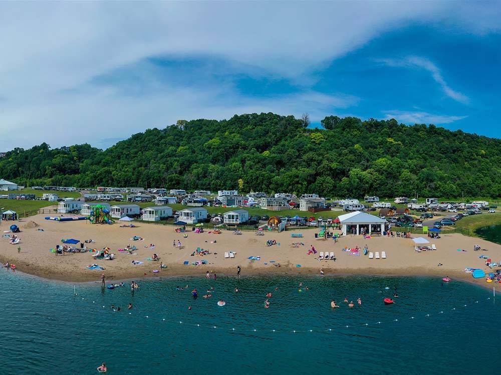 Aerial view of people at the beach at COCONUT COVE RV RESORT BY RJOURNEY