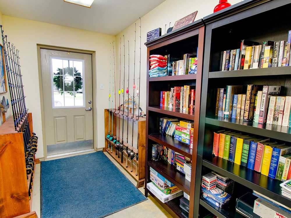 Entryway with small library at PORT O'CONNOR RV PARK