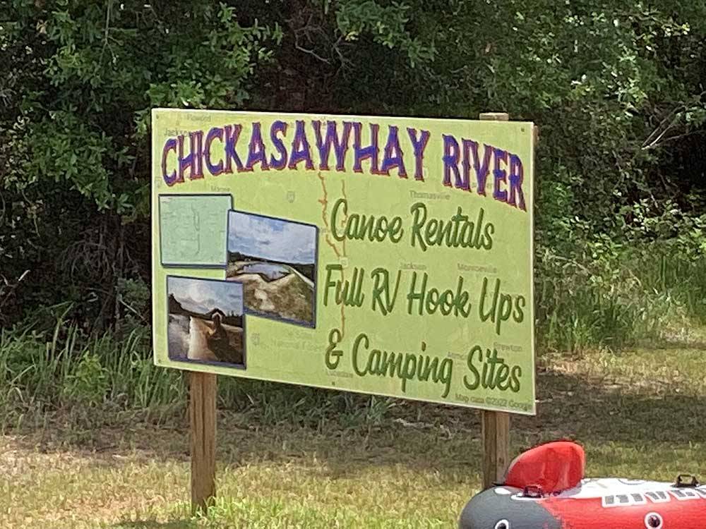 The front entrance sign at CHICKASAWHAY RIVER RV PARK