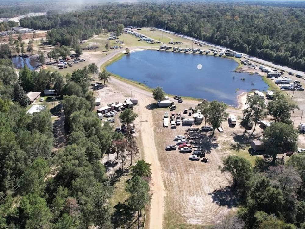 Aerial view of the campground at CHICKASAWHAY RIVER RV PARK