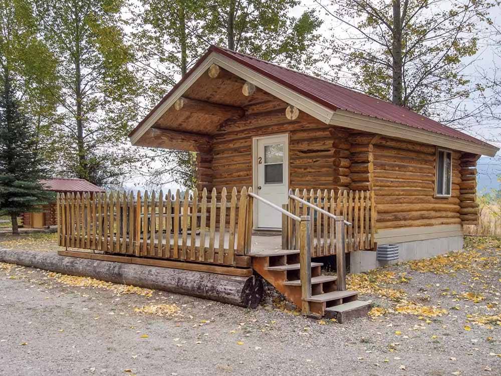 One of the rental log cabins at HOVER CAMP