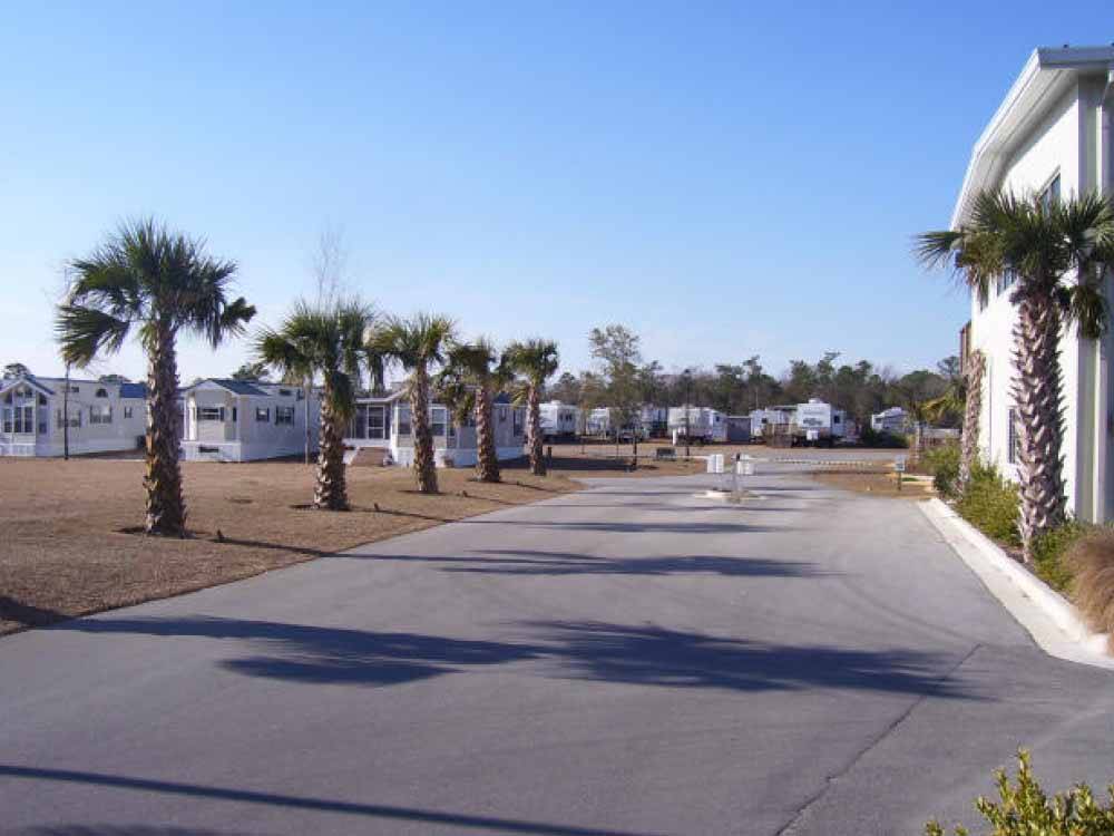 Road leading to RV and park model sites at TOPSAIL SOUND RV PARK