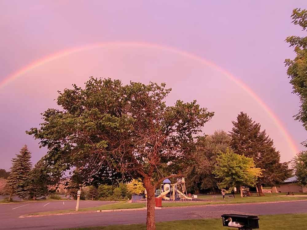 A rainbow over the campground at BRIDGEPORT MARINA RV PARK