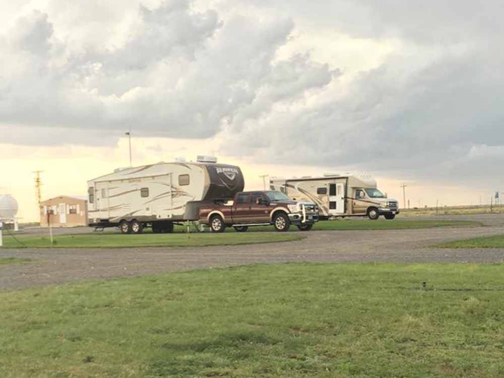 Fifth wheel parked in campsite at COYOTE KEETH'S RV PARK