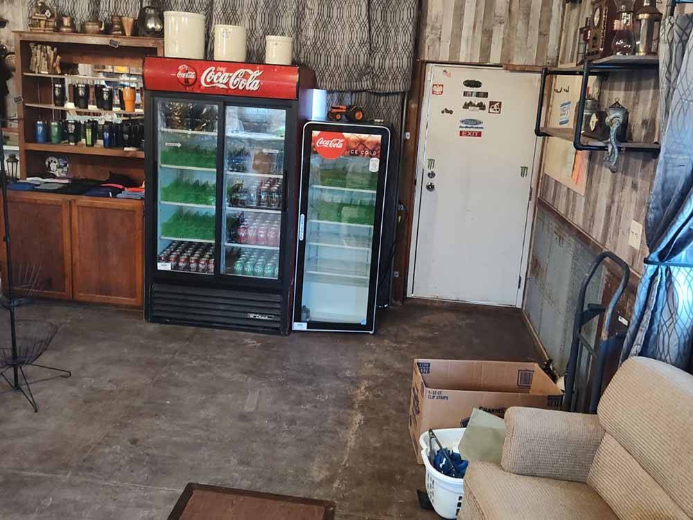 Cold beverages and cups for sale at RINGLER FAMILY CAMPGROUND