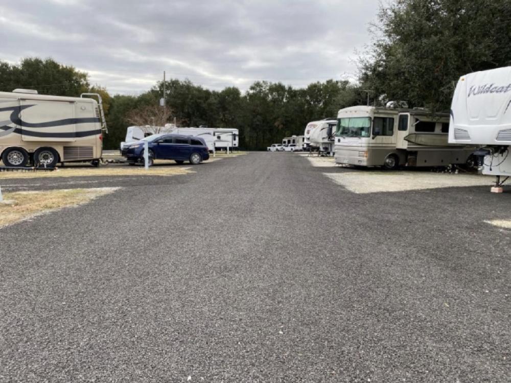 RV sites and mature trees at Central Texas RV Park