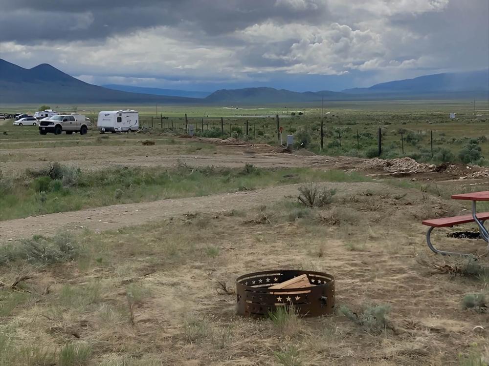 Fire pit at site City of Rocks Camp and Climb