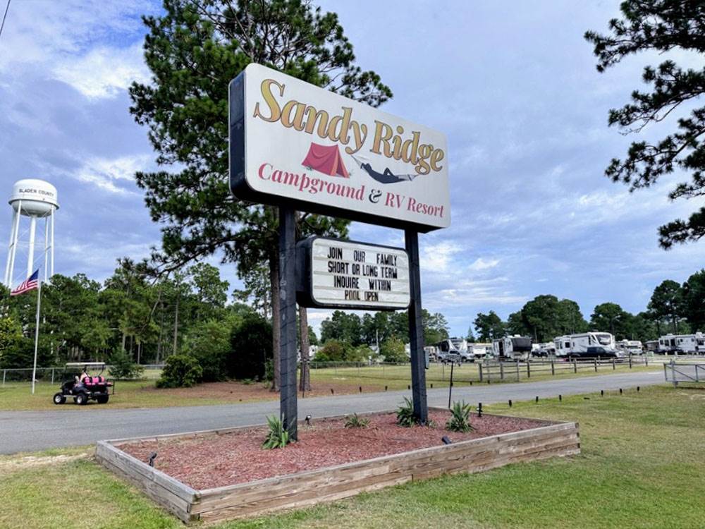 The entrance sign