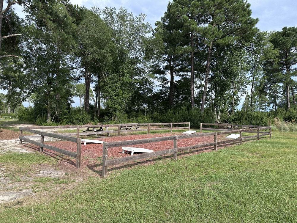 The cornhole area