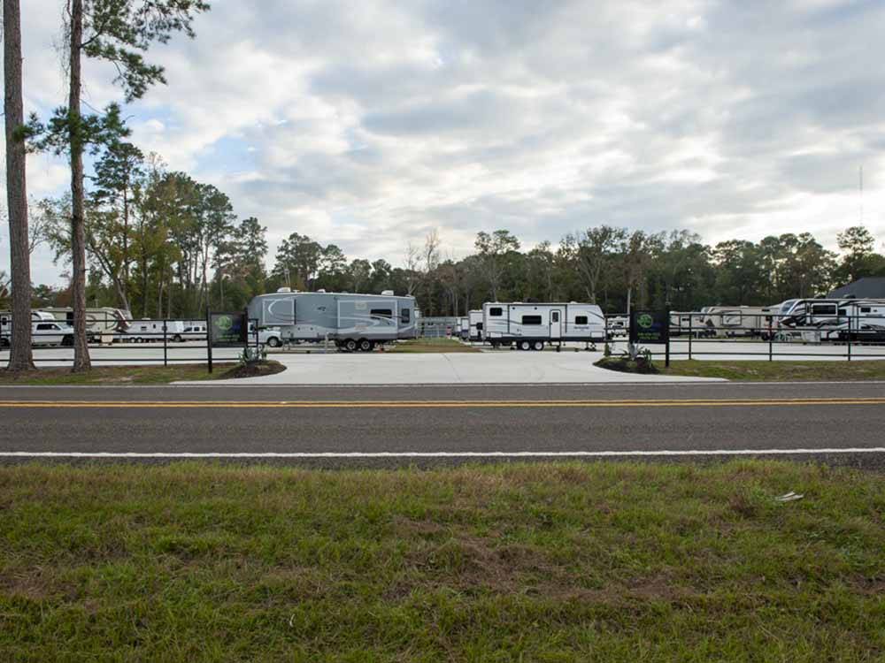 Looking at the front entrance from across the way at ROYAL OAKS RV PARK