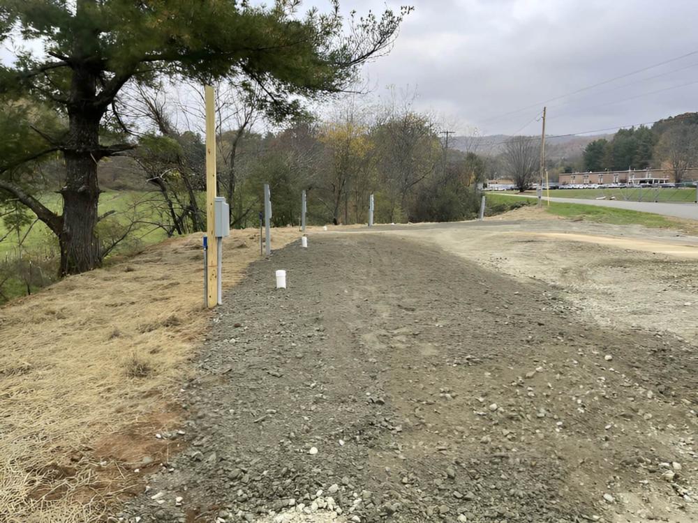 Parked RV at site Cold Springs at Little Pond Mountain Campground
