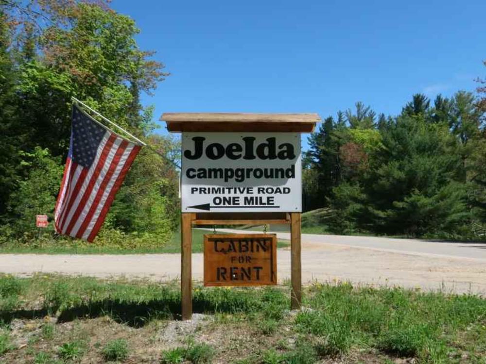 Entrance sign at JoeIda Campground