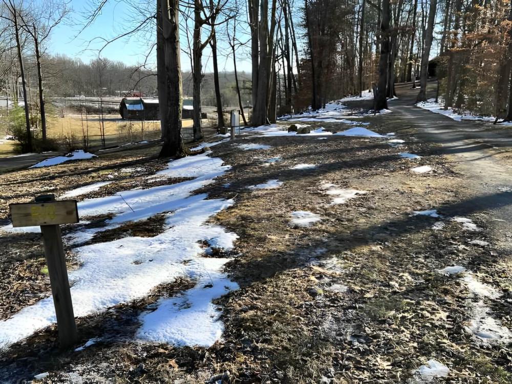Snow covered RV site
