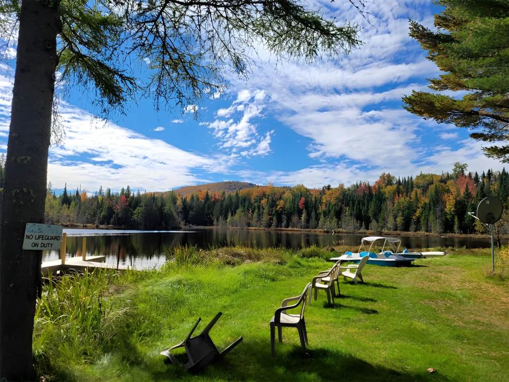 Chairs by the lake dock