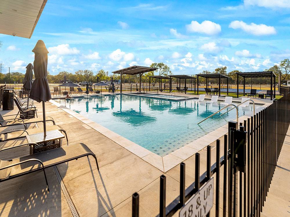 The pool area with seating