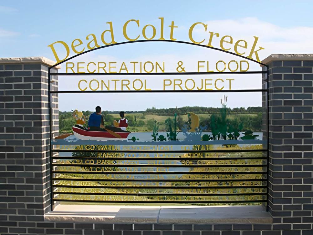 Rendering of entrance sign at Dead Colt Creek Recreation Area