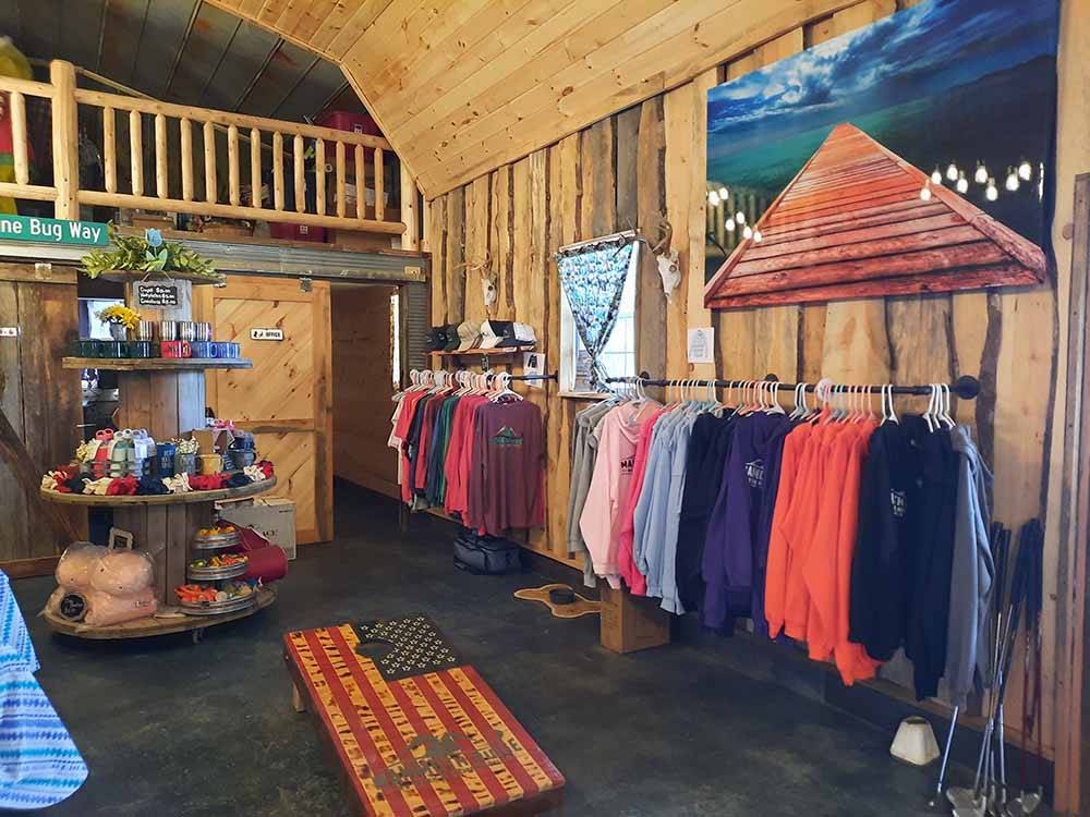 Items for sale in the store at MAMMOTH RIDGE RV PARK