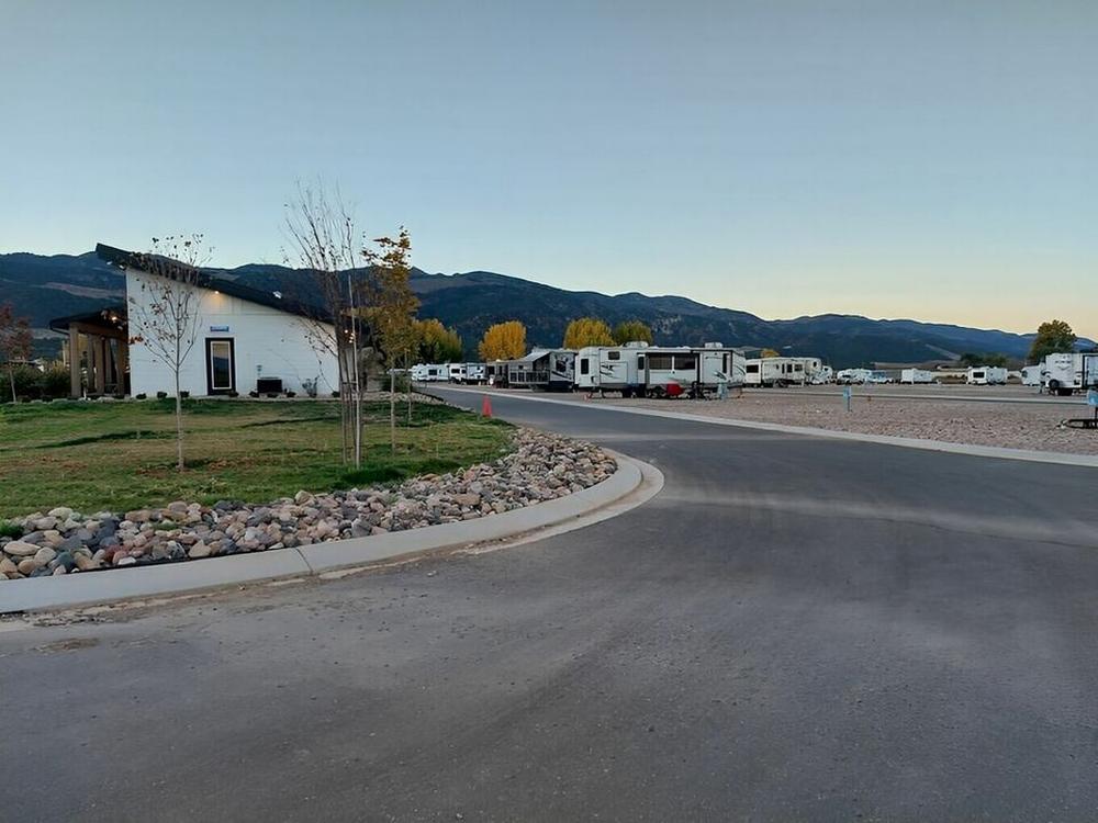 Road leading into campground at Painted Hills RV Resort