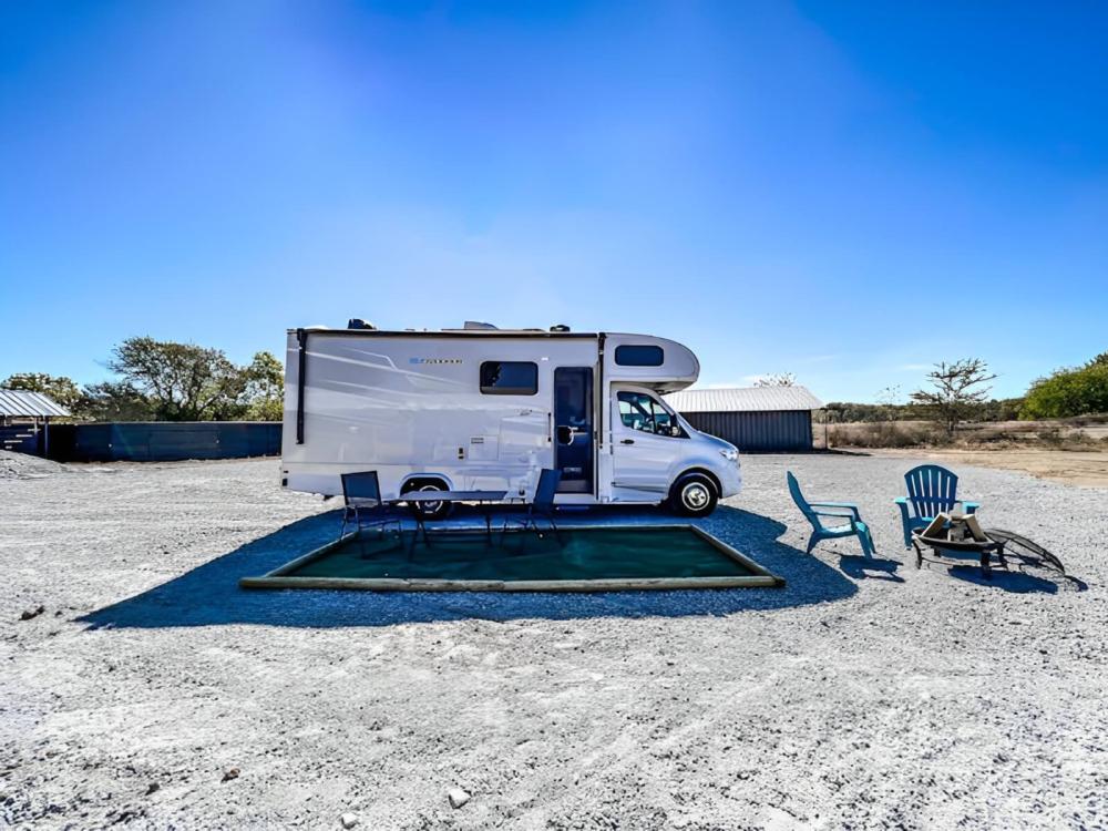 Parked RV at site Lake Hudson Resort