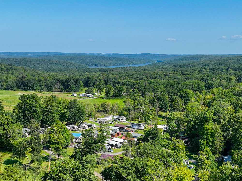 Aerial view of the campground at GLENDALE VALLEY CAMPGROUND
