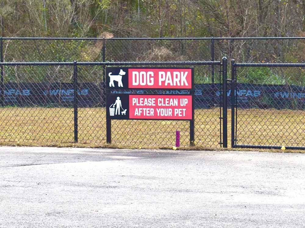 The fenced in dog park at TIFTON OVERNIGHT RV