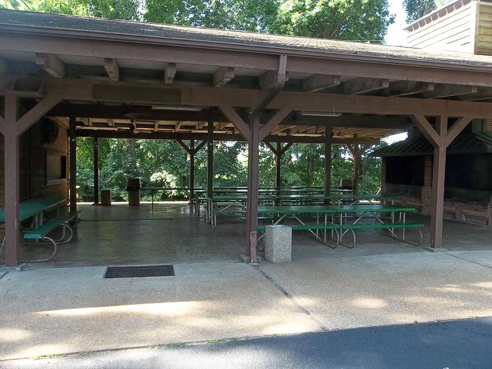 Picnic tables under covered area at OAK VALLEY GOLF COURSE & RESORT