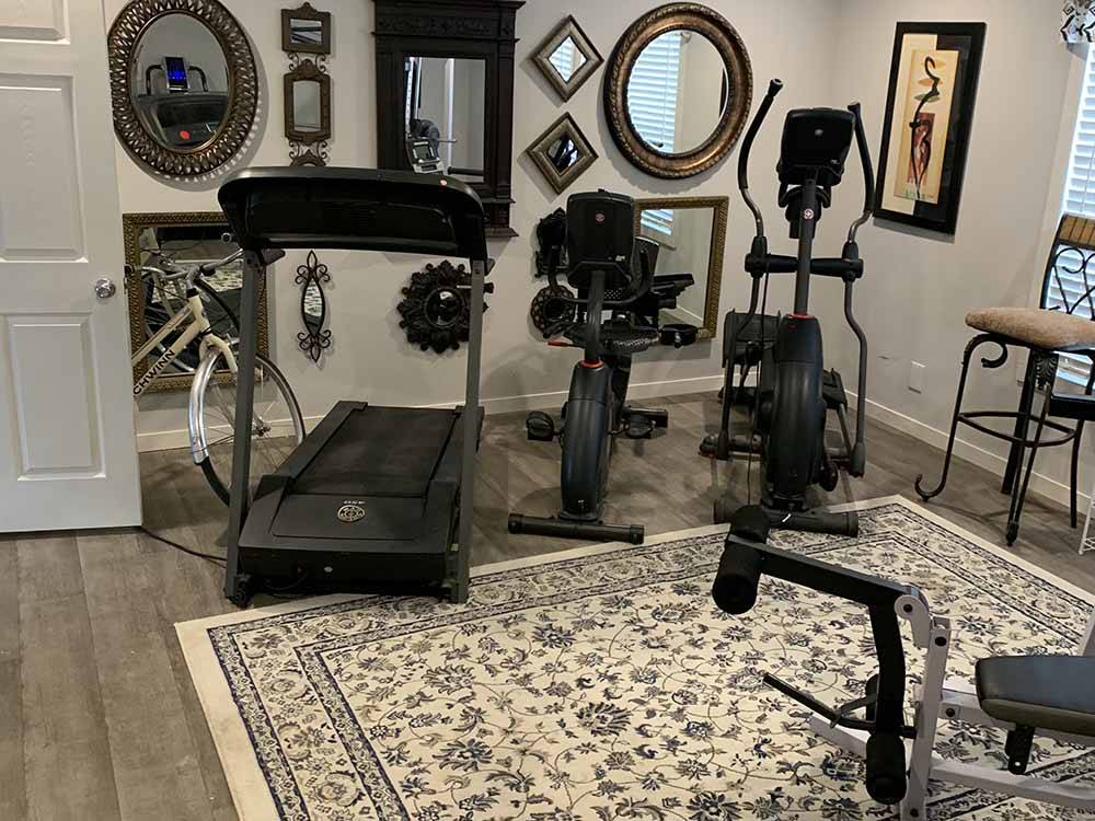 The exercise equipment at ELM ACRES RV RESORT