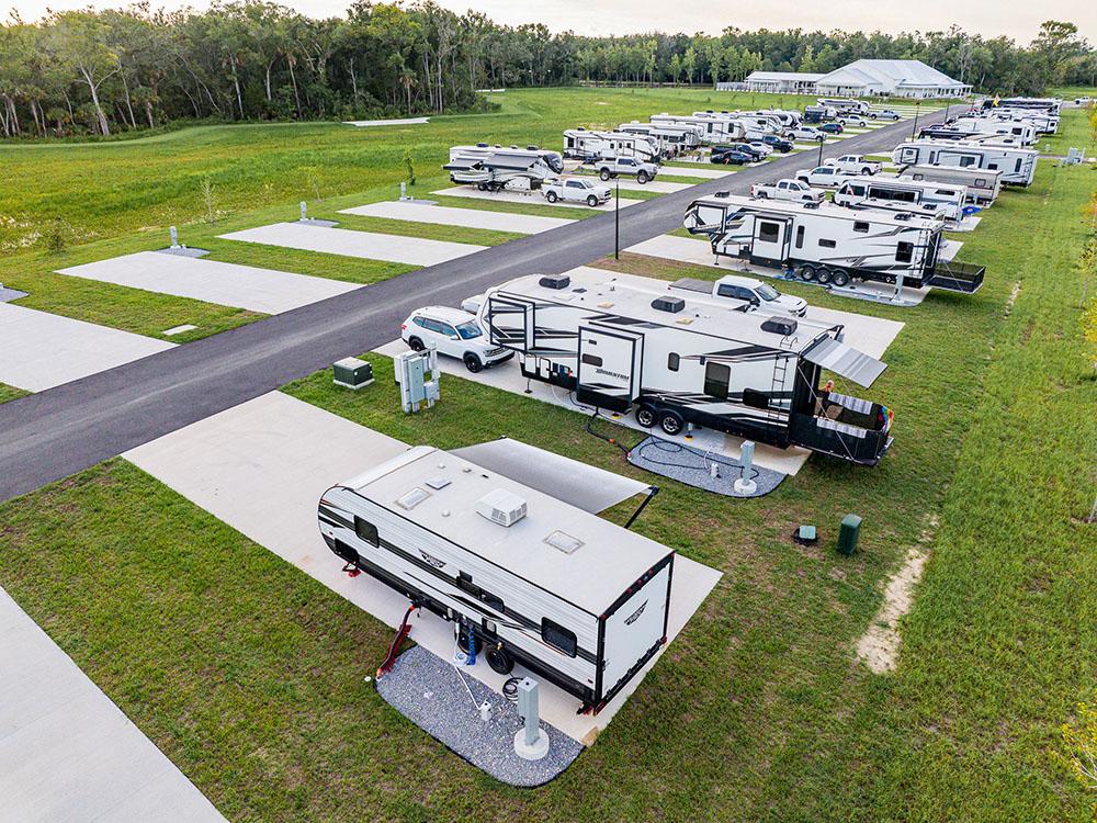 A sky view of the park at SWEET CITRUS ACRES RV RESORT