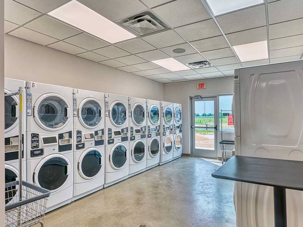The very clean laundry room at CANOPY LUXURY RV RESORT