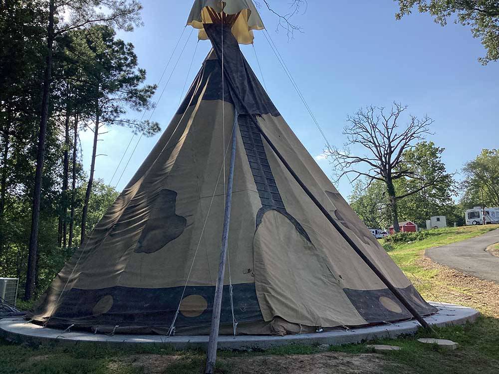 One of the teepee rentals at GOD'S COUNTRY RESORT