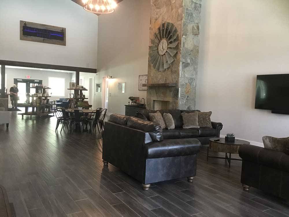 Inside view of the lobby at TWO CREEKS CROSSING RV RESORT