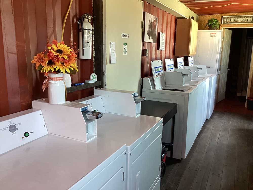The washer and dryers in the laundry area at OLD TOWNE RV RANCH