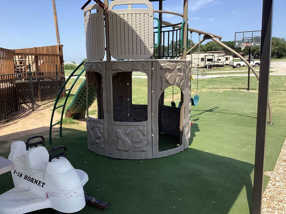 The children's playground at OLD TOWNE RV RANCH