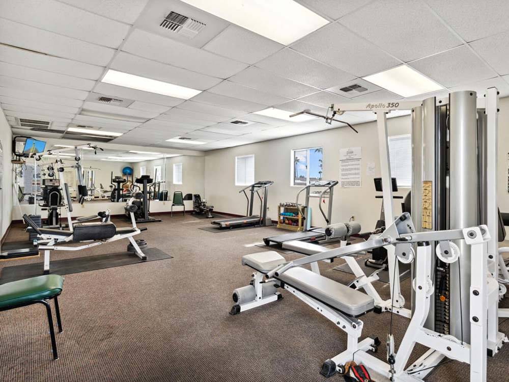 The inside of the exercise room at ROCK SHADOWS