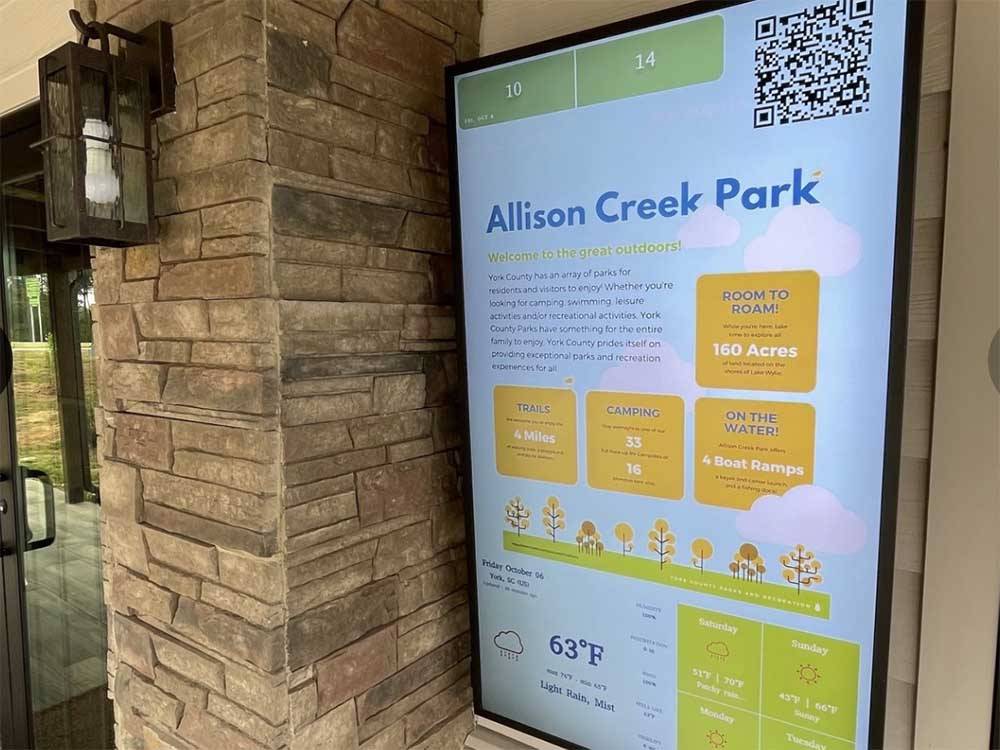 Information on a board at ALLISON CREEK PARK