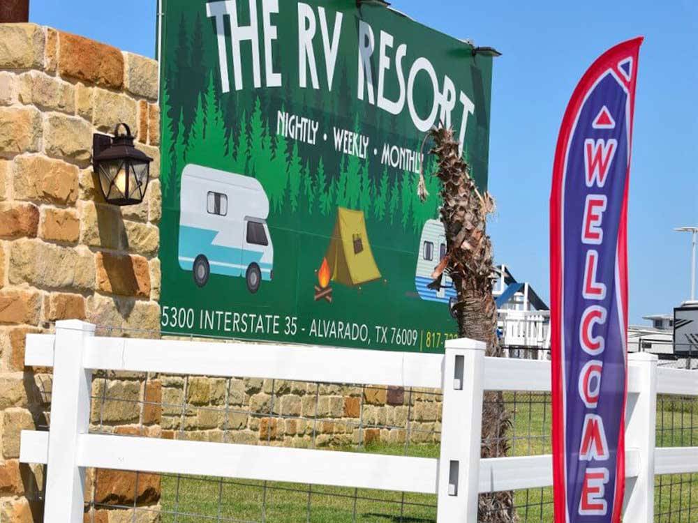 The front entrance sign at THE RV RESORT
