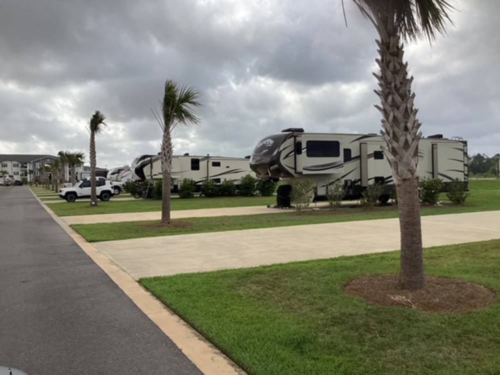 Paved roads and sites at Grand Riviera RV Resort