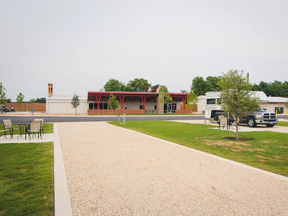 A view of the gravel site at CAMP LANDA RV RESORT