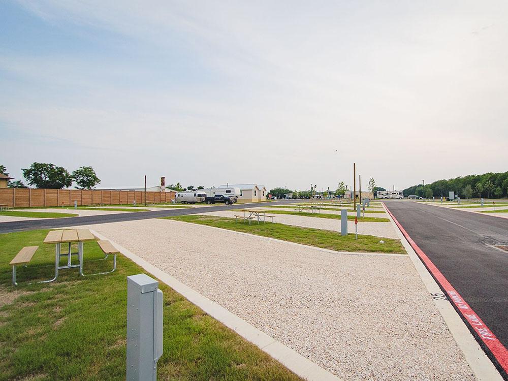 The road next to the sites at CAMP LANDA RV RESORT