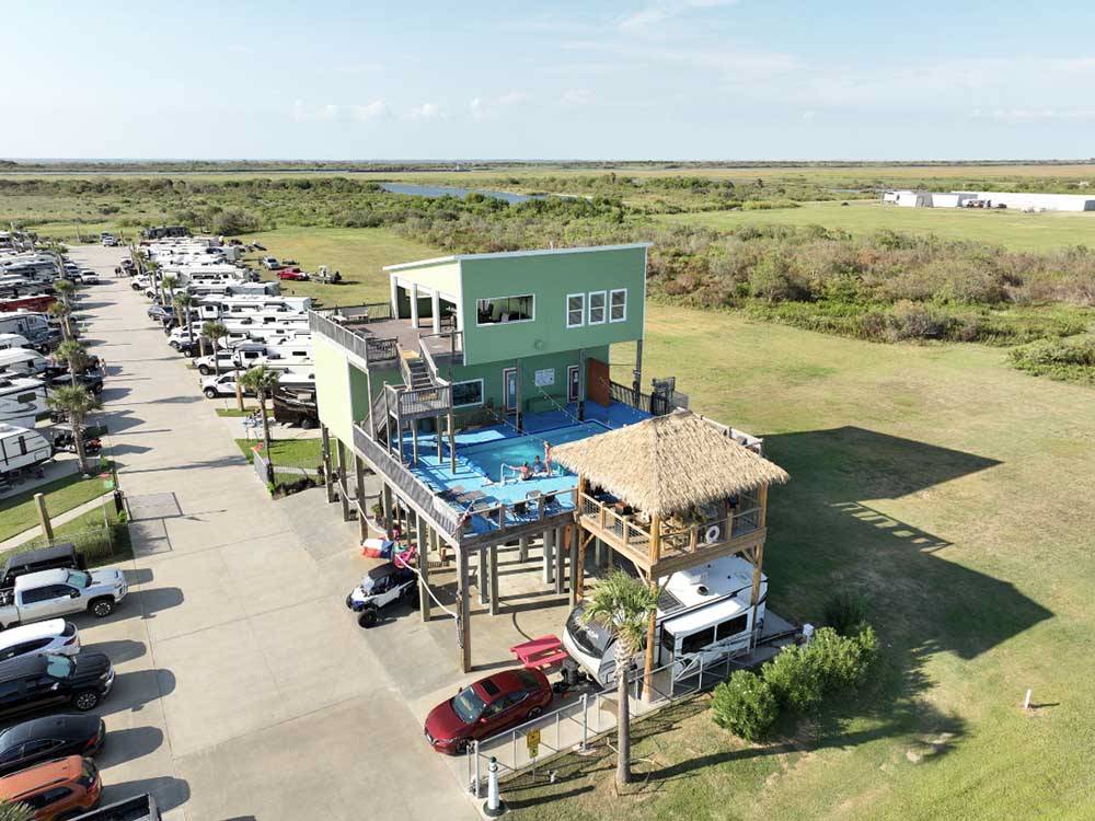 Aerial view of the campground at THE PALAPA RV BEACH RESORT