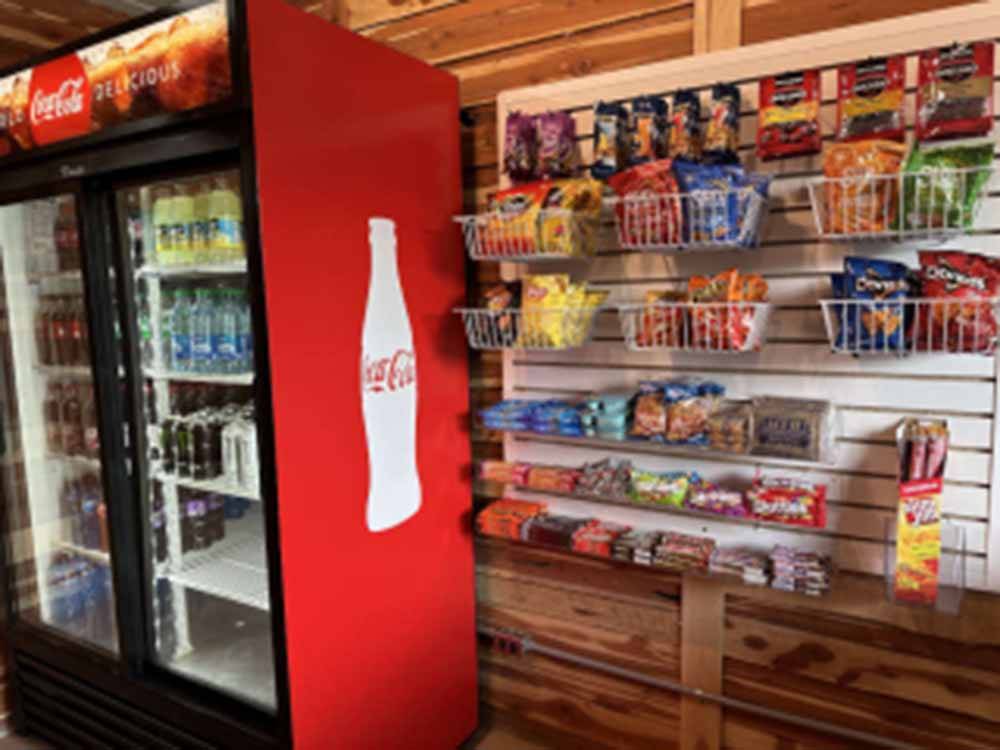Inside the general store at ROARING RIVER HILLS CAMPGROUND AND CABINS