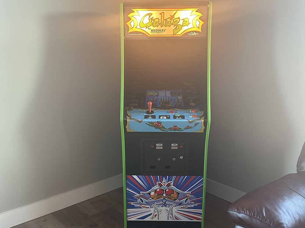 The Galaga arcade game in the rec room at SUN CITY RV PARK